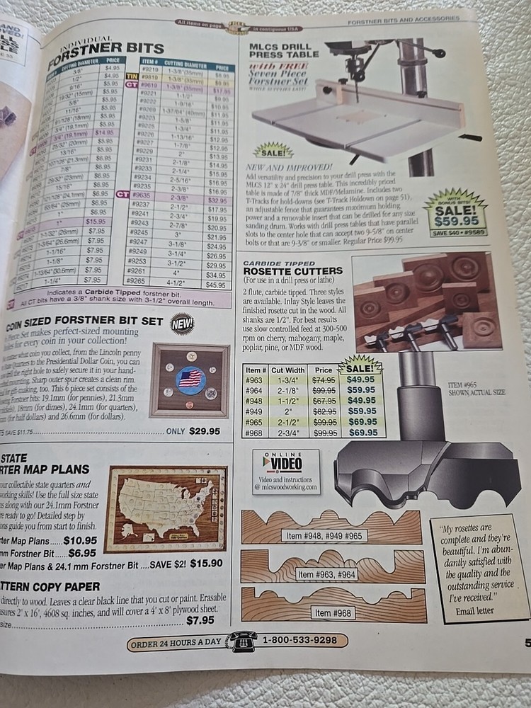 MLCS Woodworking Catalog Order Form Parts List 2008