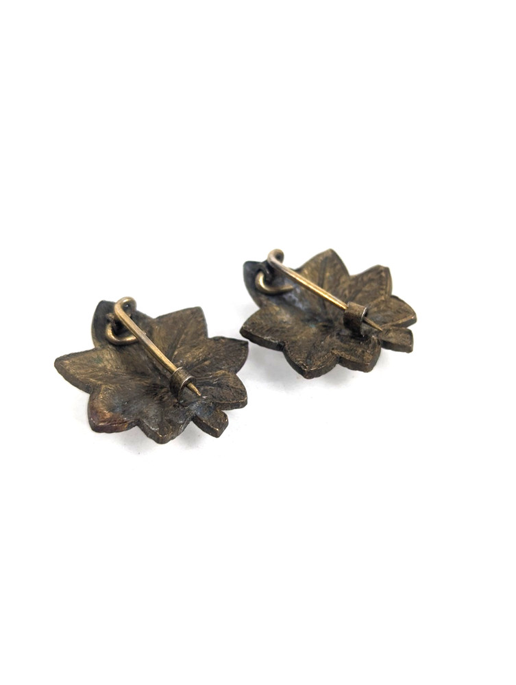 WWI Major Pinback Collar Size Rank Oak Leaf British Made