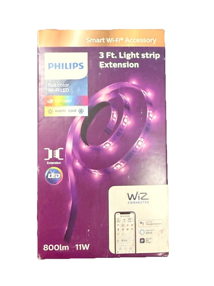 Philips Light Strip Extension LED Smart Wi-Fi Color Change,  Alexa Google, 3 FT