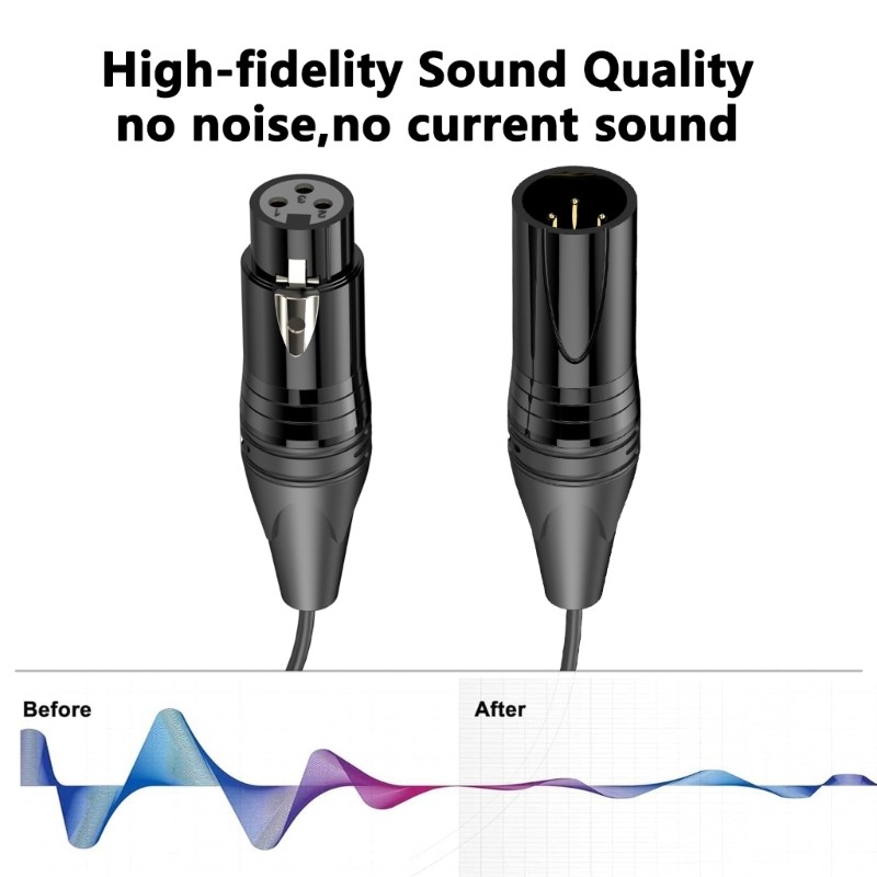 3Pin 3Pin Auditory Link Cable, Stretchable For Live Performances And Studio Use