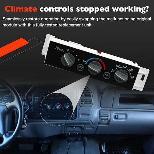 599-007 Climate Control Module A/C Heater Without Rear Window Defogger Switch
