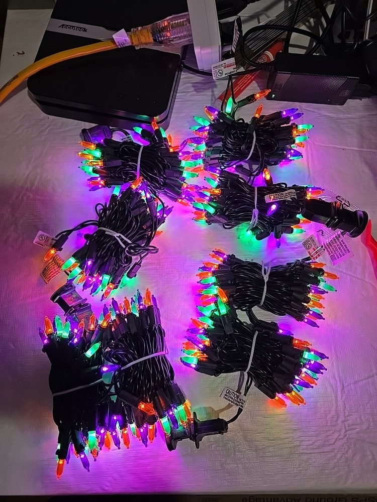 4 Pack- Hyde and Eek! 100 LED Multicolor Mini string Lights Halloween decor