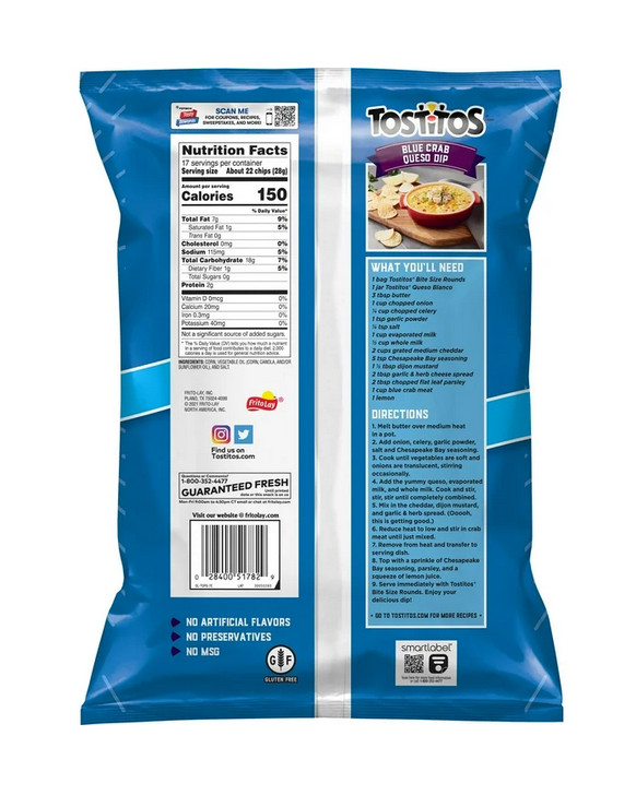 Tostitos Bite Size Tortilla Chips, 17 oz Bag