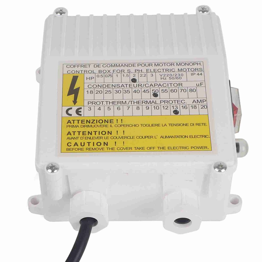 Pump Control Box Bulit In Thermal Protection Circuit Breaker Controller For