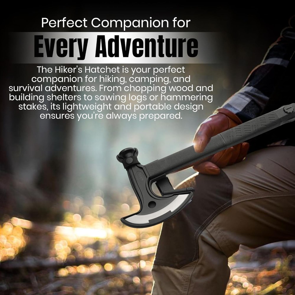 17.5" Multi-Function Hiker’s Hatchet with Saw, Hammer Fire Starter Outdoor Tool
