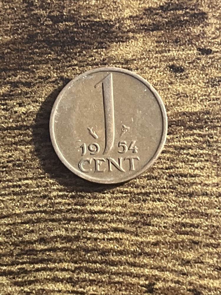1954 Netherlands 1 One Cent Actual Coin TB294*