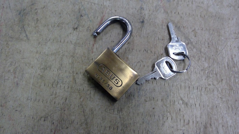 Abus 55/50 Brass Padlock Key Steel Shackle Security Lock