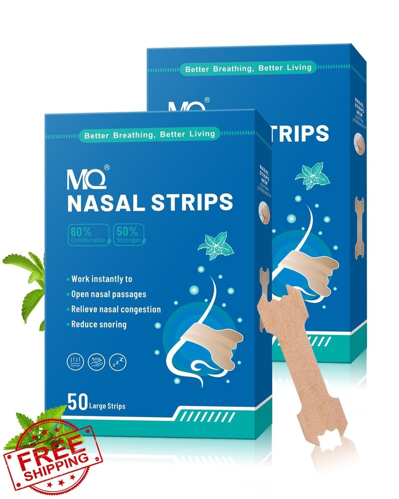 MQ Extra Strength Nasal Strips for Snoring Mint Scent 100ct Breathing