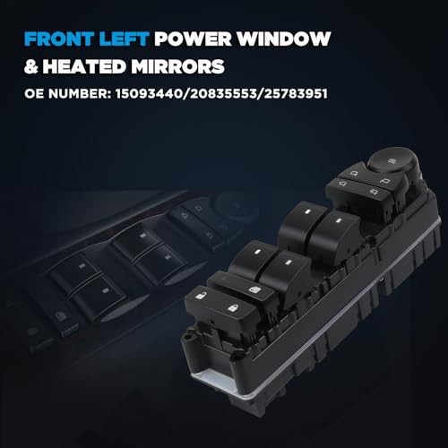 Front Driver Side Power Window Switch for 2007-2013 With Folding Mirrors