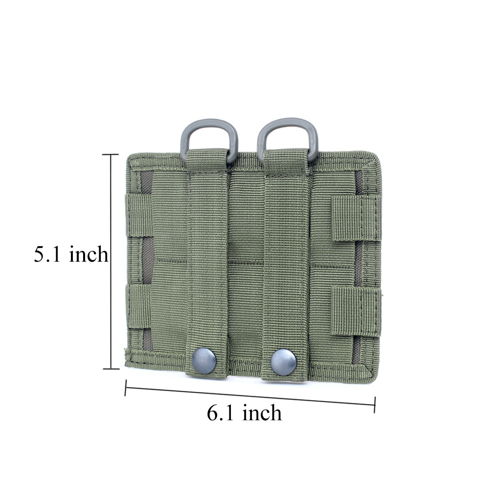 Hook & Loop Panel MOLLE Patch Converter Adapter with Tactical Mesh Pouch Kit Bag