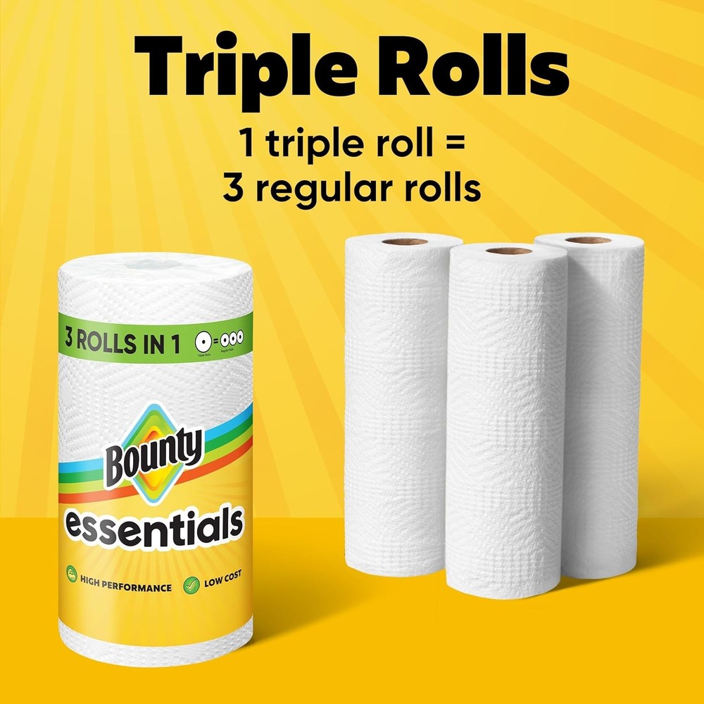 Bounty Essentials Select-A-Size Paper 2 Rolls (162 Sheets each), White