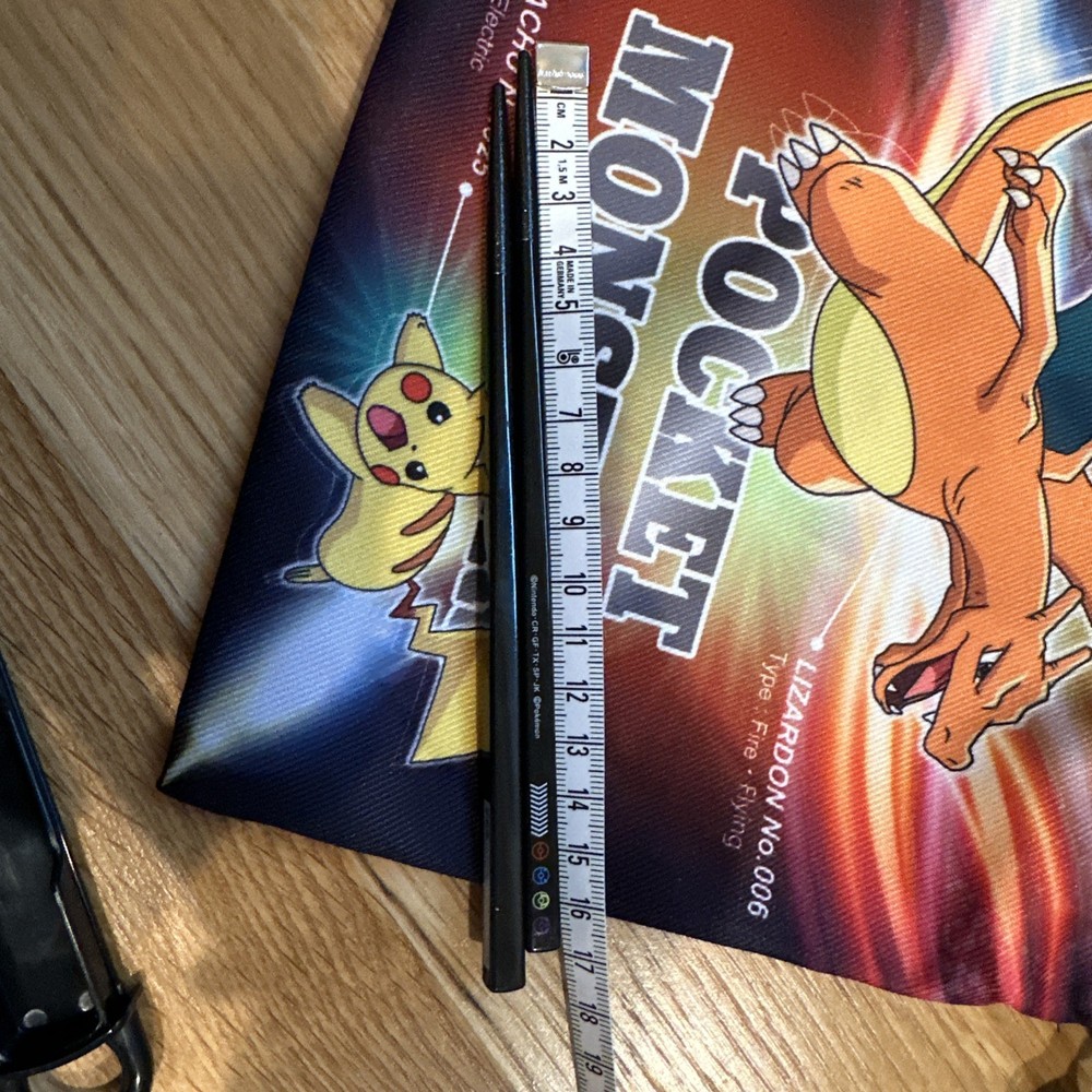 Chopsticks & Flat Drawstring Bag 8” X 8”Pokemon Fire Flame Charizard Japan Bento