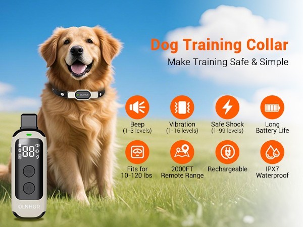 Dog Training Collar Remote Rechargeable Shock PET Waterproof Trainer