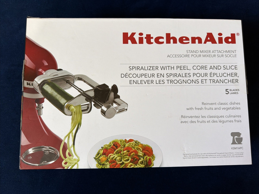 KitchenAid 5 Blade Spiralizer Peel Core Slice Attachment for Stand Mixer Box