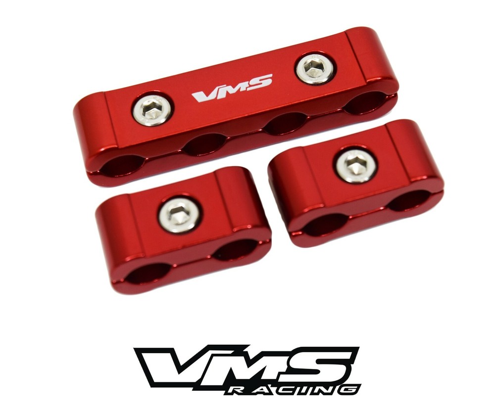 12 PC SPARK PLUG WIRES BILLET WIRE SEPARATORS V8 RED