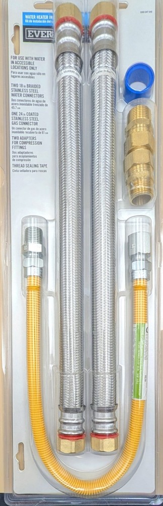 Everbilt Gas Water Heater Installation Kit - New & Complete - Lead-Free