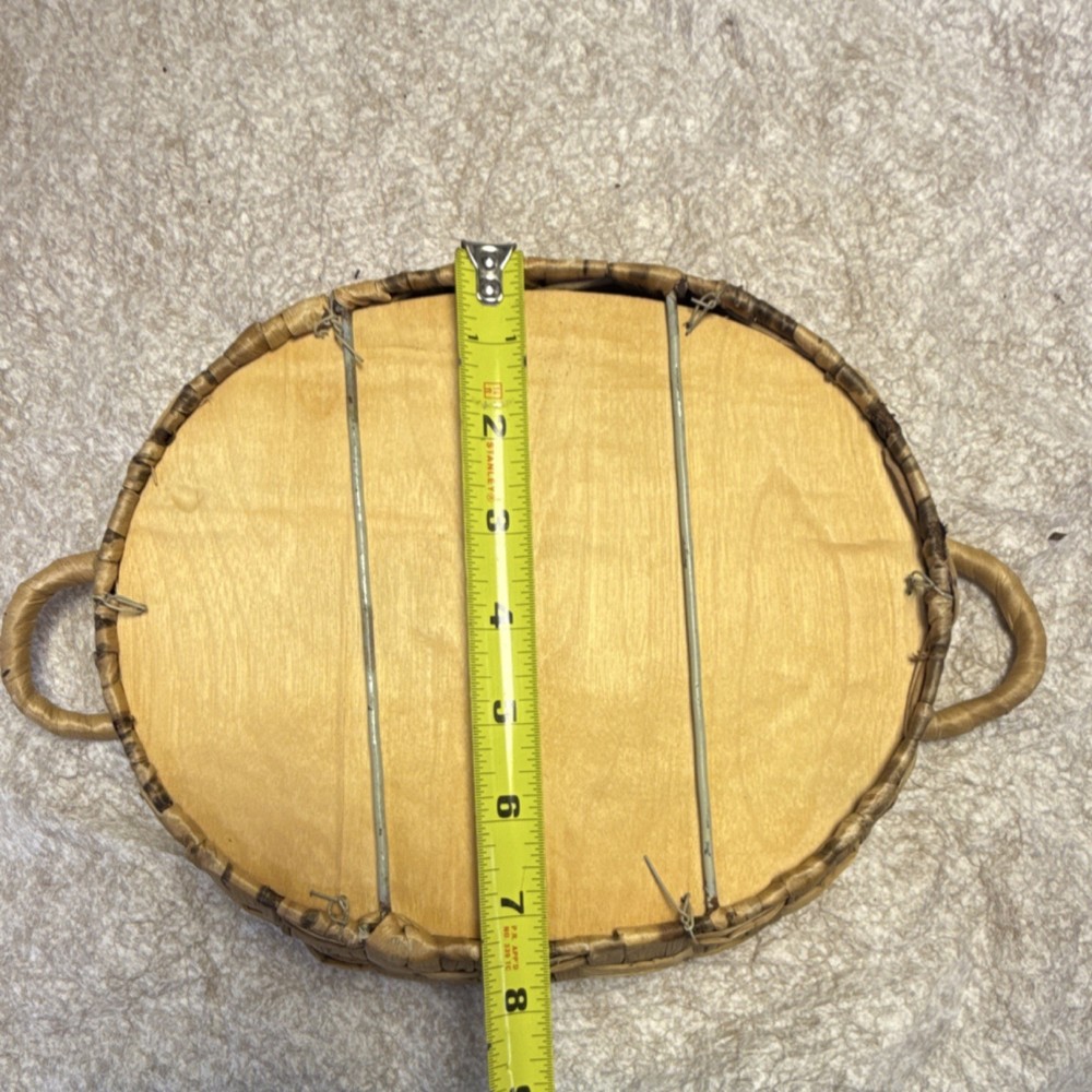 Oval Wicker Basket with Handles, Brown, smallest inside dimensions 8.5x7”