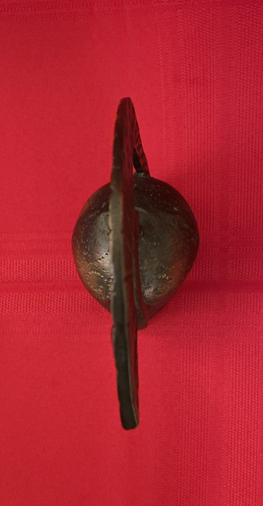 Solid Brass - Roman Gladiator Trojan Warrior Serpent Helmet-Hand Bell - Antique