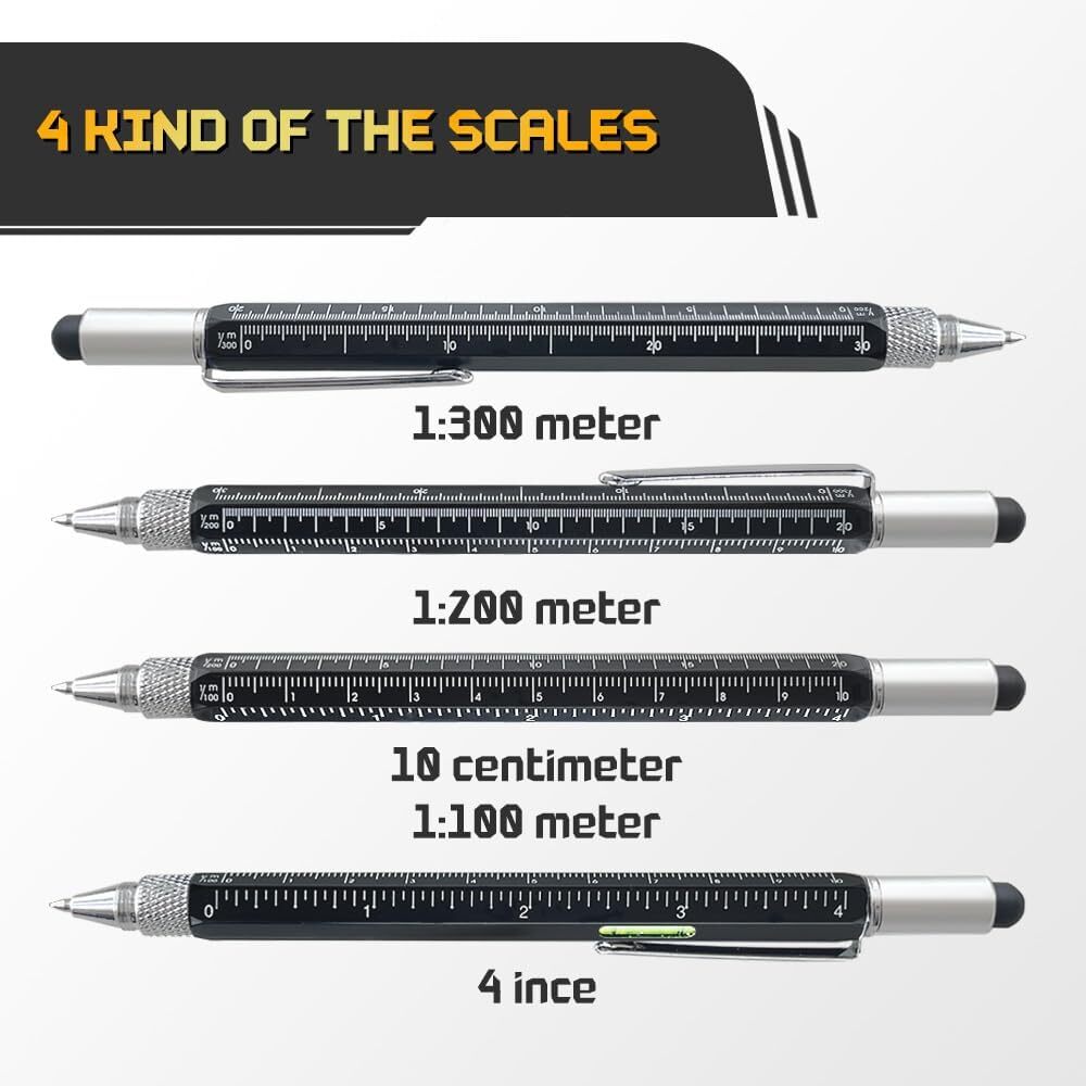 9-in-1 Multitool Pen 2-Pack + 6 Refills – Stocking Stuffers for Men Gift