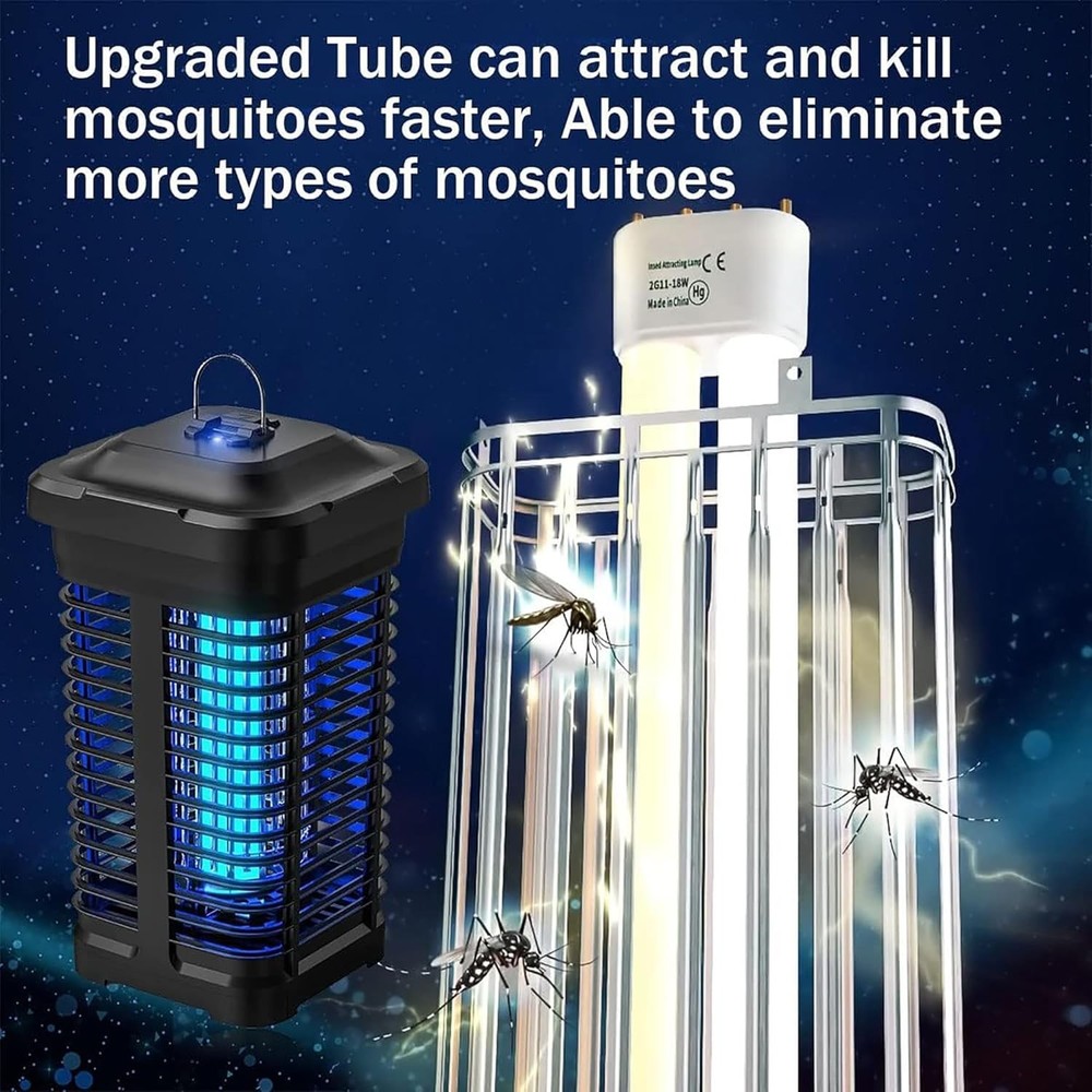 Bug Zapper — 4300V 18W Electric Mosquito Killer with Light Sensor