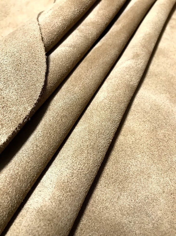 PREMIUM CAMEL BROWN/SAND BROWN SUEDE SPLIT LEATHER COWHIDE