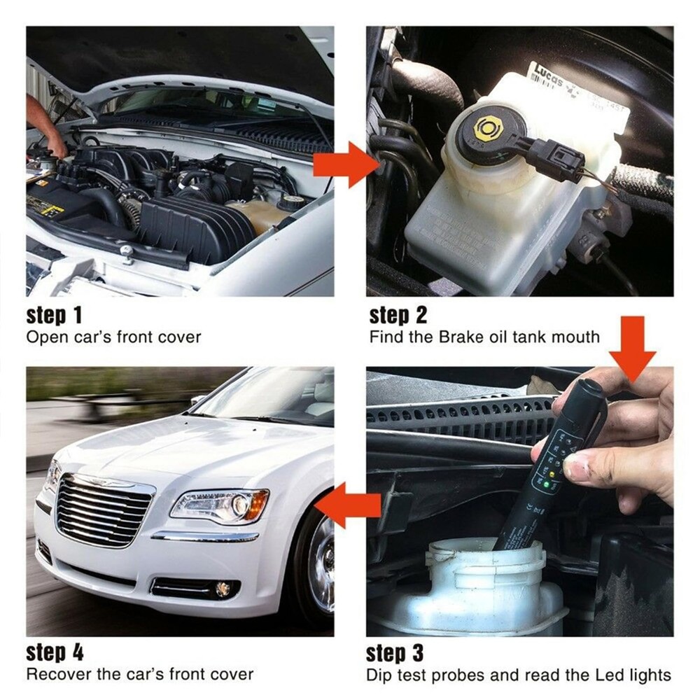Brake Fluid Tester Pen for Dot3 Dot 4 Dot 5 Moisture Content Checker Tool