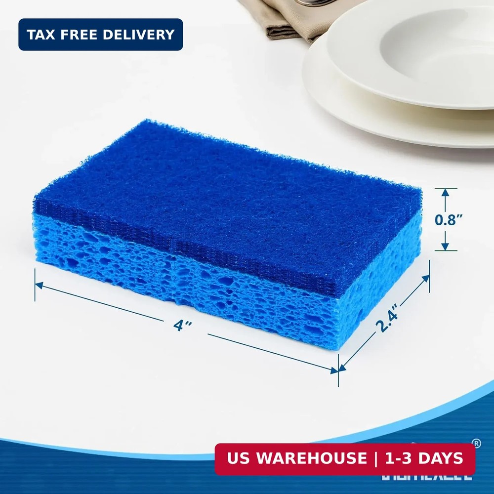 Sponges Kitchen 24pcs, Non-Scratch Scrub Dish Sponge Safe on Non-Stick Cookware
