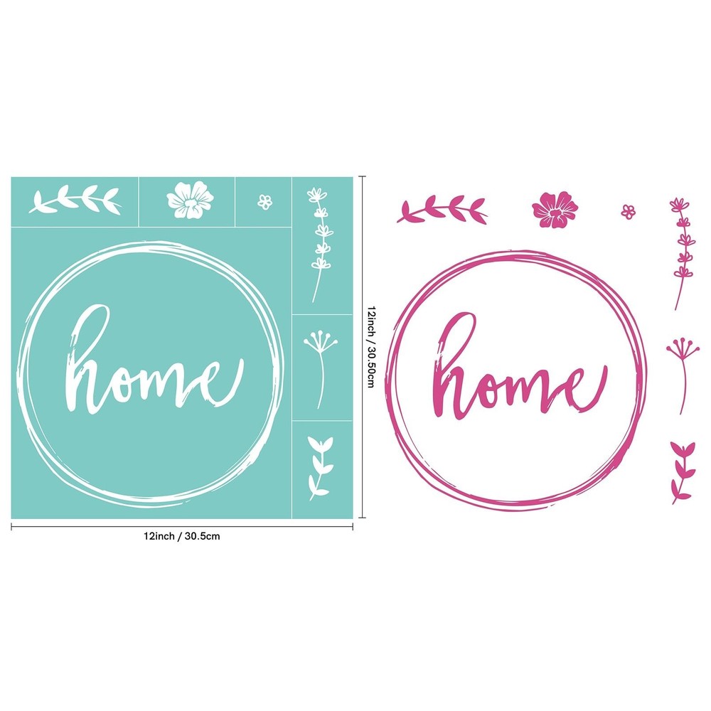 Silkscreen Stencil Rustic Home Wreath,Reusable Self-Adhesive Silk Screen Prin...