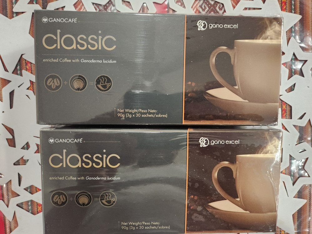 2 PACK GANOCAFE CLASSIC GANODERMA 30 SACHETS EACH EXP. DATE 08/2027 GANO EXCEL