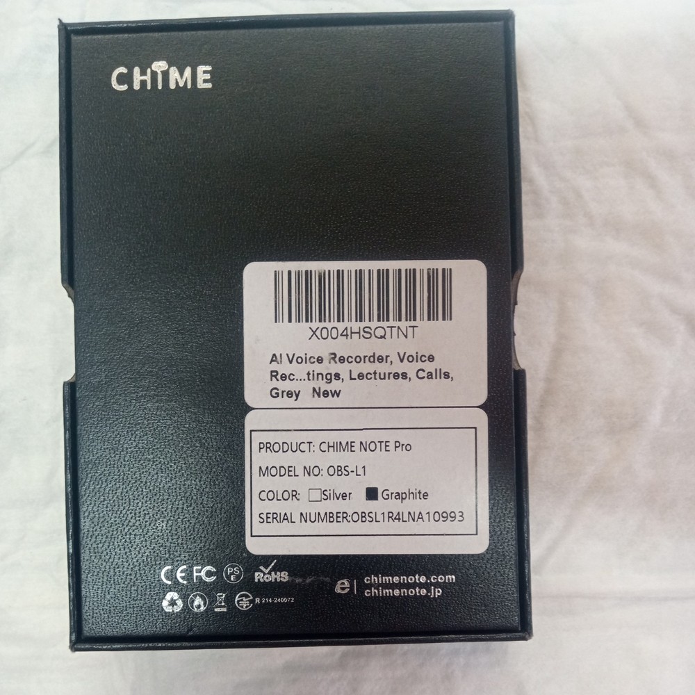 Chime Note Pro - US Version ChatGPT AI Voice Recorder Transcriber Graphite 64gb