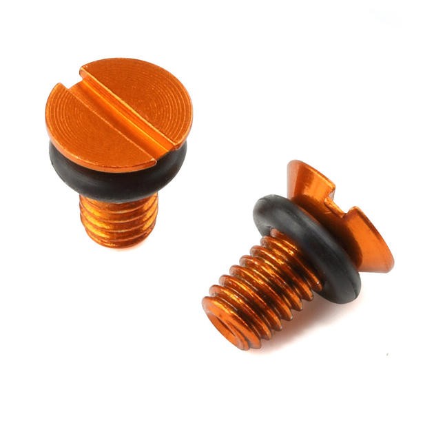 Zeta Front Fork Air Valve Cap Screws WP Orange