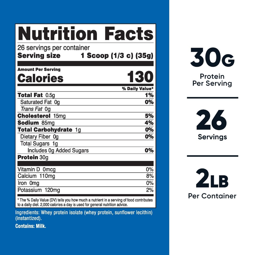 Nutricost Whey Protein Isolate (Unflavored) 2LBS - Protein Powder
