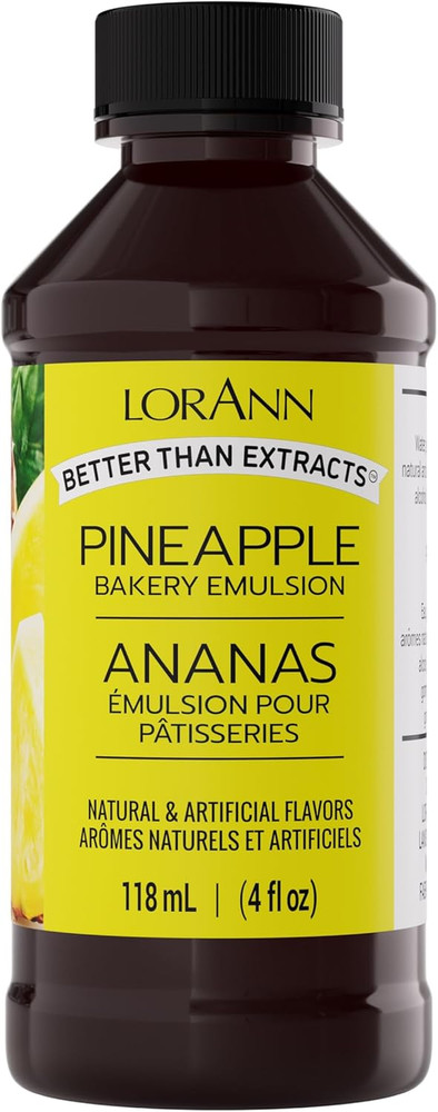 LorAnn Pineapple Bakery Emulsion, 4 oz - Intense Pineapple Flavor Extract for Ba
