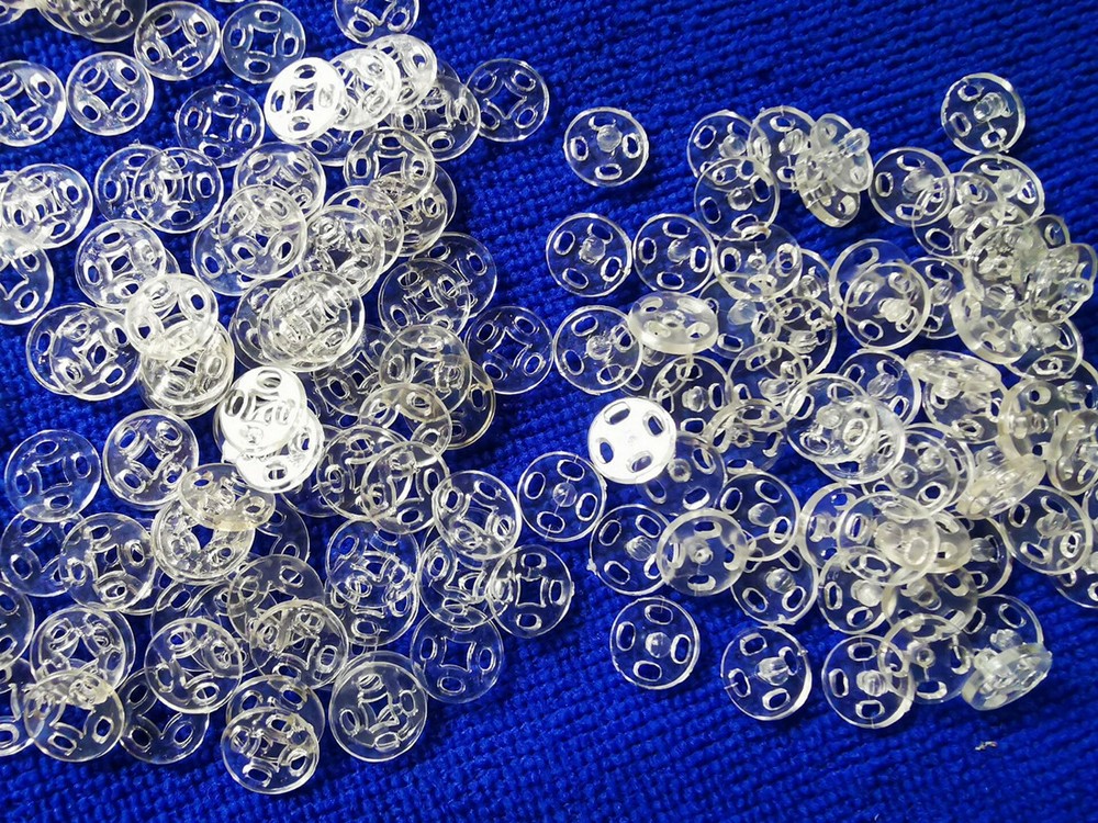 200 Sets Clear Plastic Popper Button Snap Fastener Buttons 10mm #92376