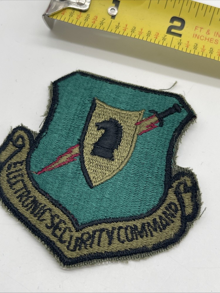 U.S. Military USAF Electronic Security Command Patch Insignia Cut Subdued Iron