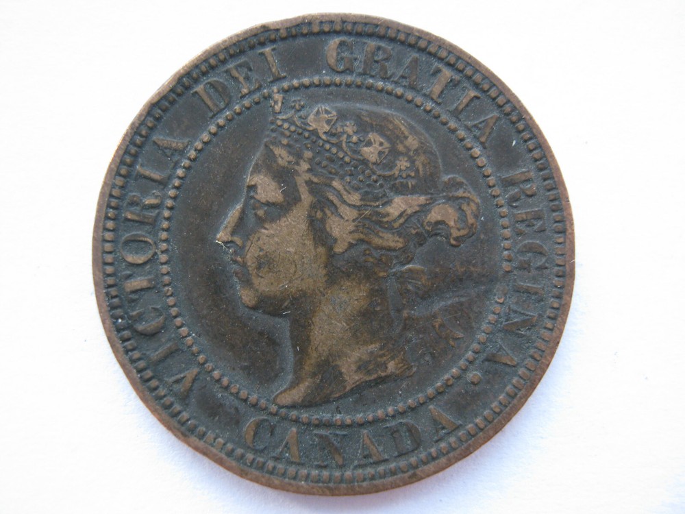 Canada 1882-H bronze One Cent NF crimp marks