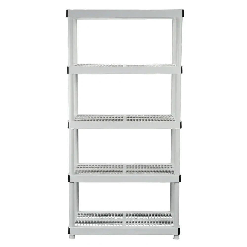 Shelving Unit 5-Tier Plastic Garage Storage Heavy Duty Shelves Rack Organizer