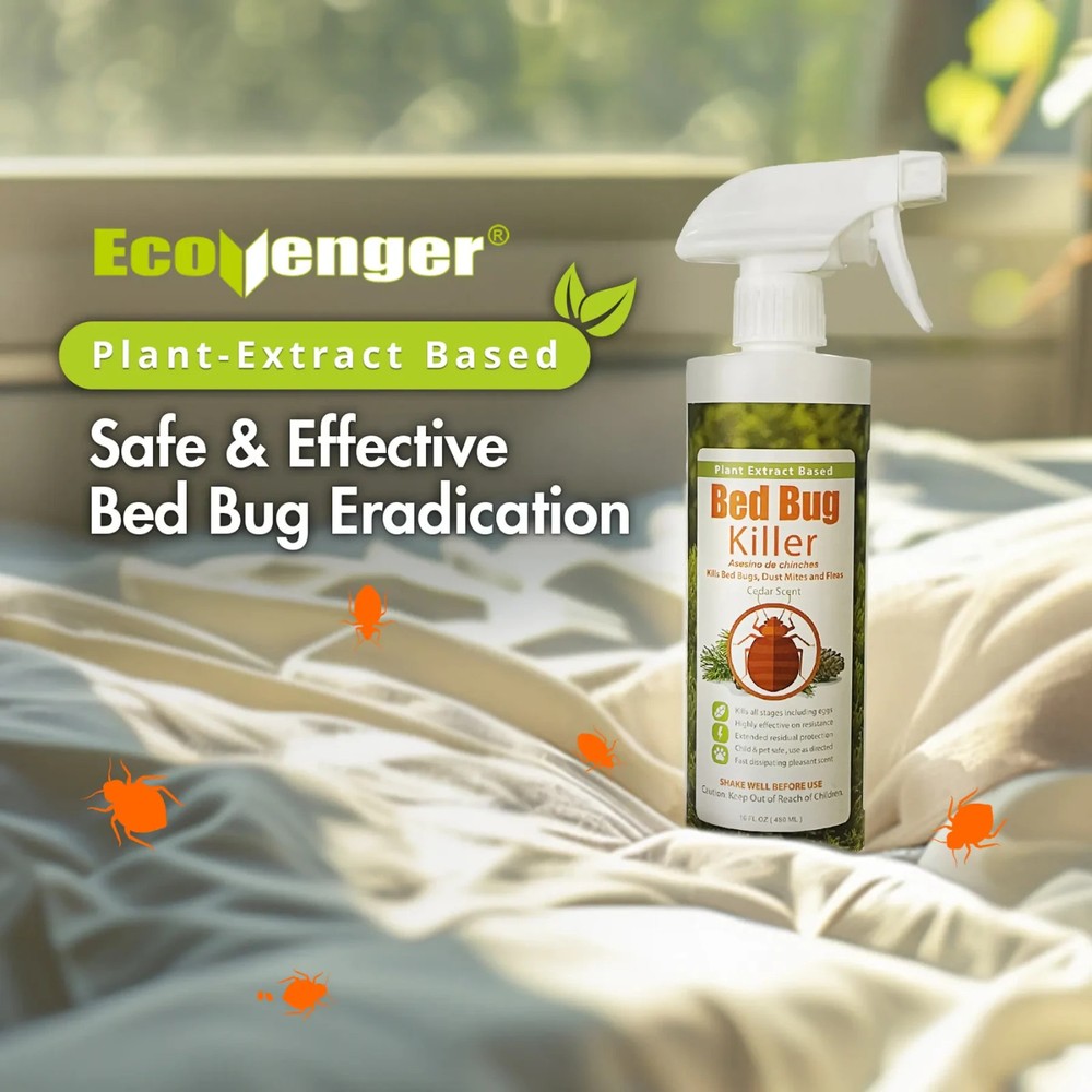 Bed Bug Killer by Ecoraider 16Oz.-100% Efficacy Kills All Stages/Eggs Eco