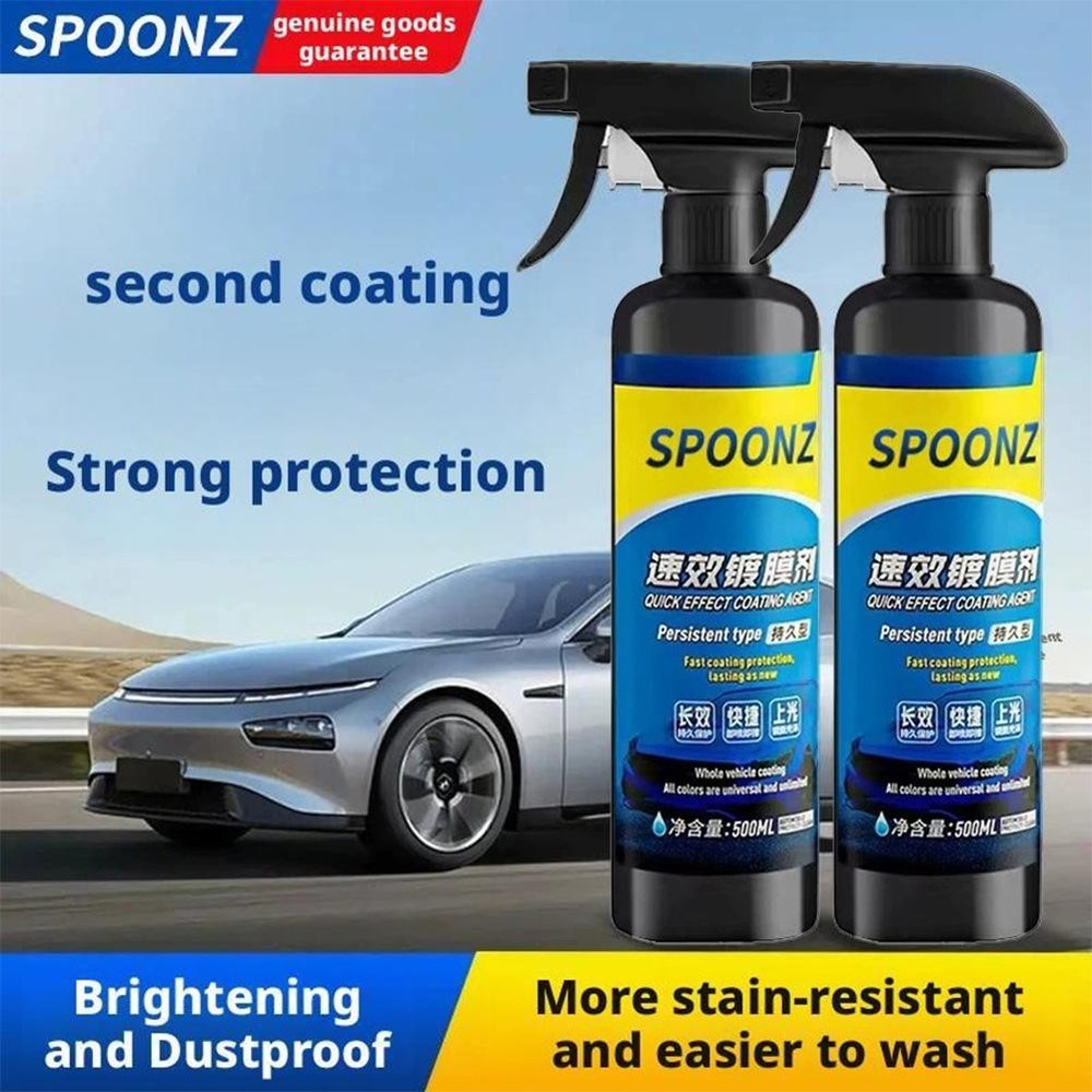 Spoonz Car Coating Spray, Quick Effect Coating Agent Quickly Coat Car Wax 500ml