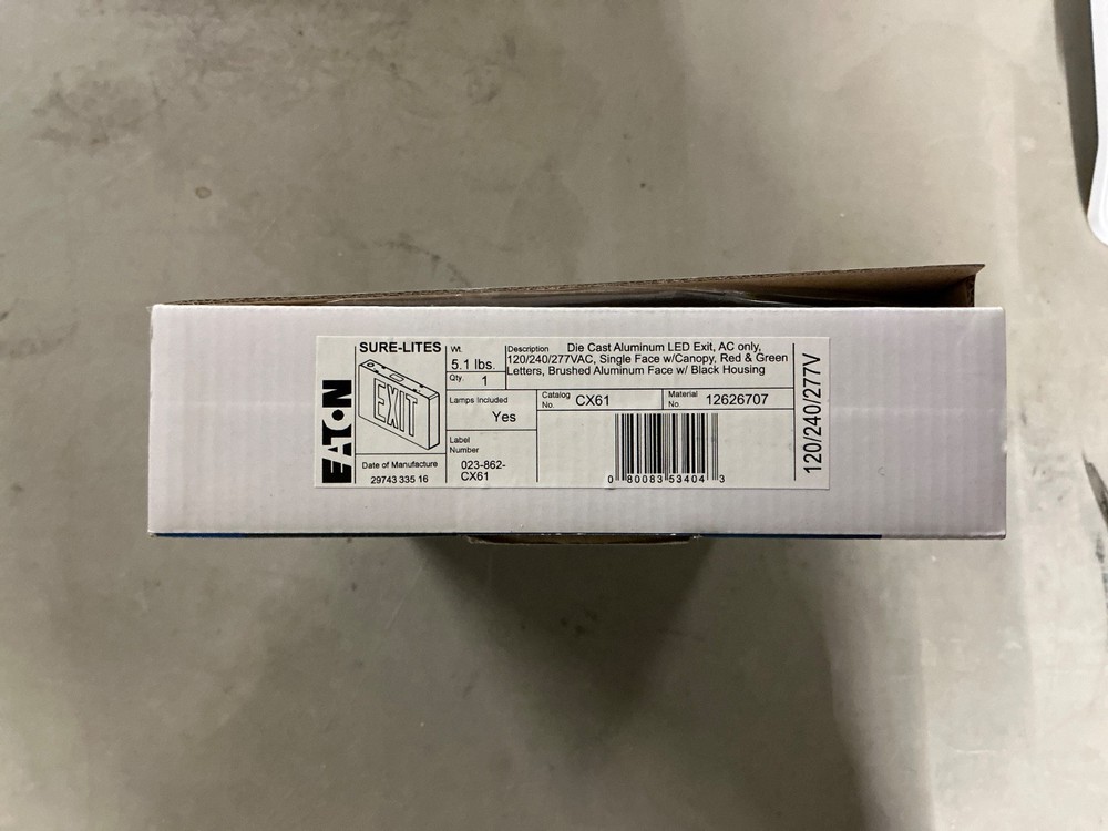 CX61 LED Exit Sign, Brushed Aluminum Emergency Exit Sign with Field Selectable R