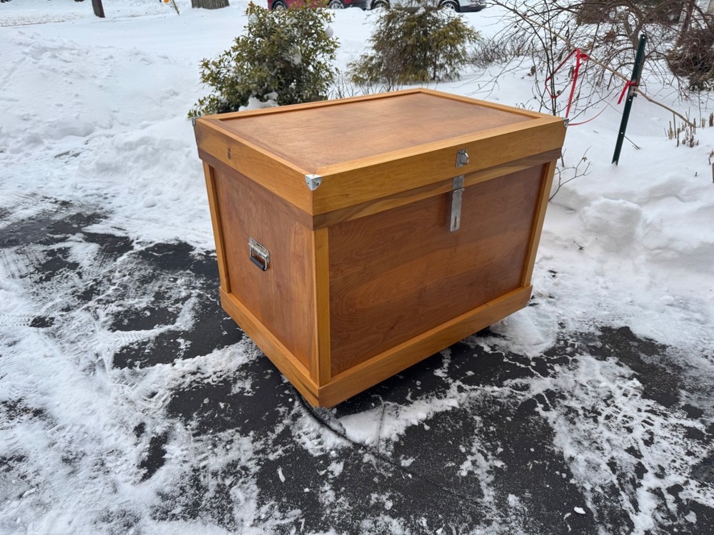 Gently used custom made horseback riding trunk