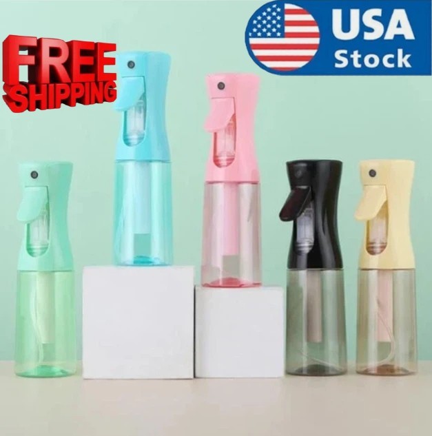 Continuous Mist Spray Bottle 300ml Fine Mist Hair Water Sprayer Refillable Empty