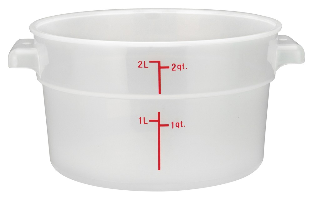 2qt Round Storage Container, Translucent, PP (12 Each)
