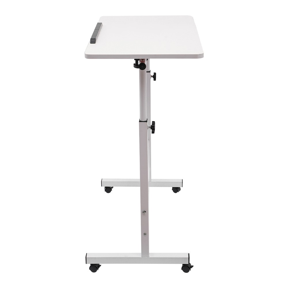 Rolling Laptop Desk Adjustable Height Computer Table Stand up Office Workstation
