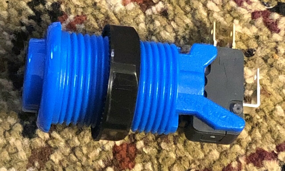 Pushbutton with Horizontal Microswitch - Blue or Green