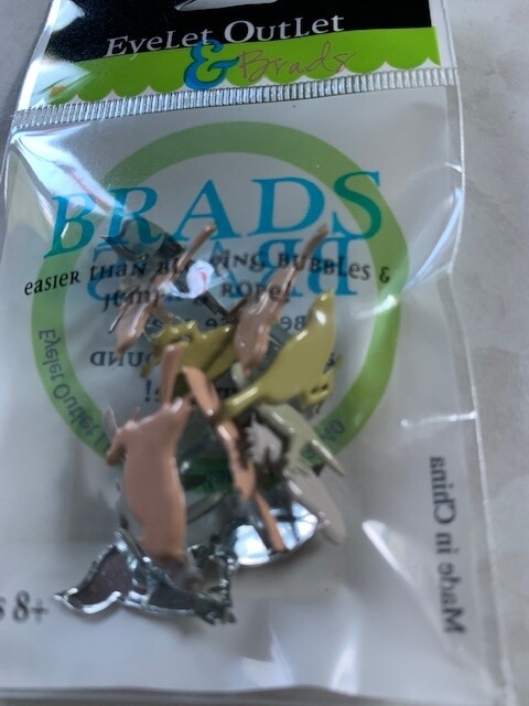 BRADS MULTI-COLORED BIRDS BRADS - 12PCS - BIRDS #3
