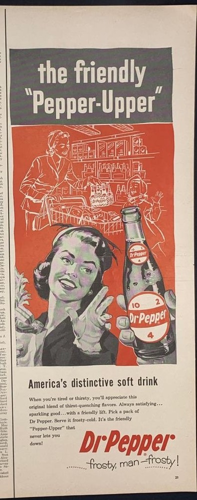 Magazine Ad* - 1957 - Dr Pepper
