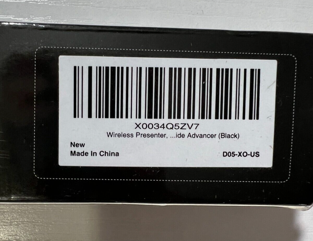 Wireless Presenter Clicker - D05-XO-US - Black