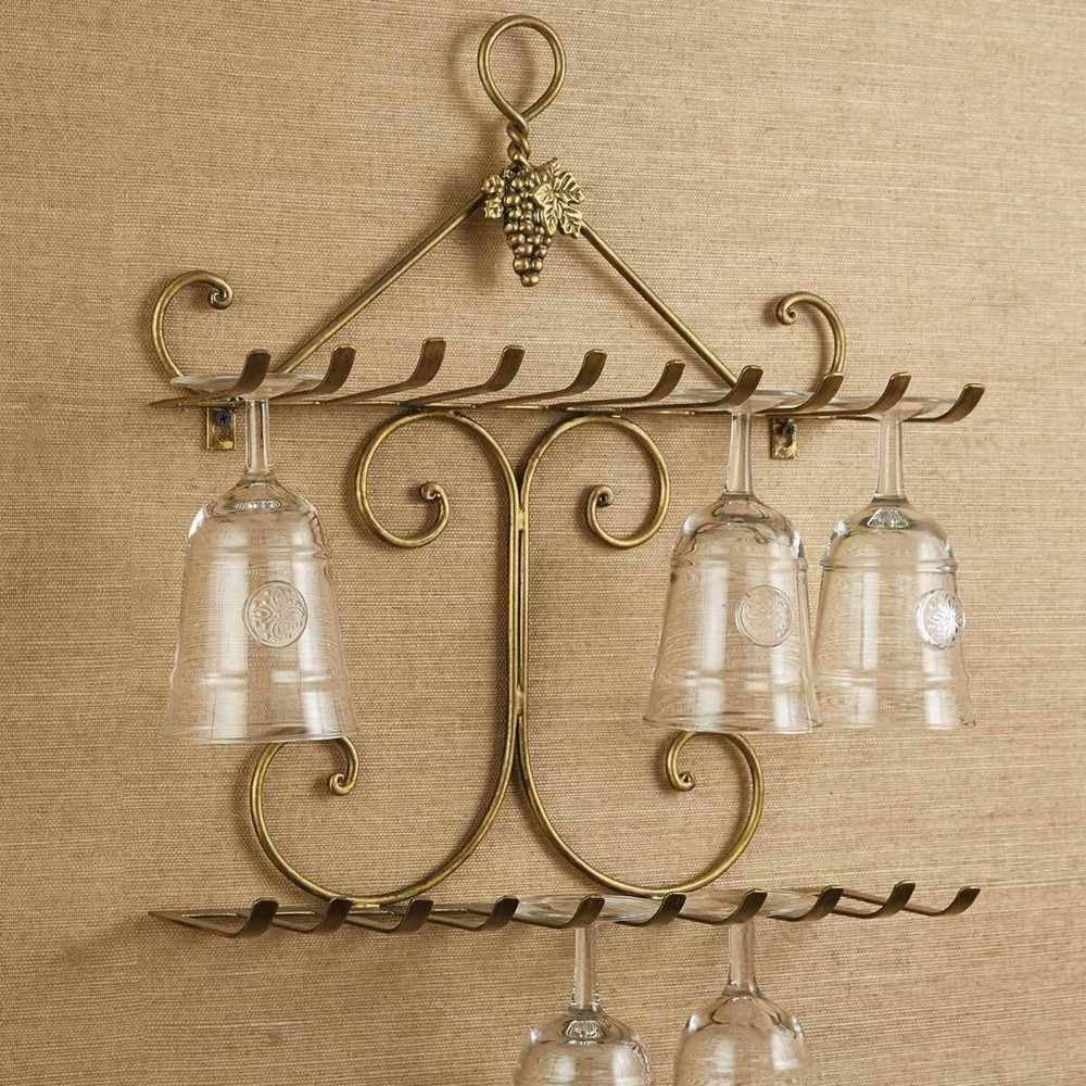 Metal Wall Wine Glass Holder Rack