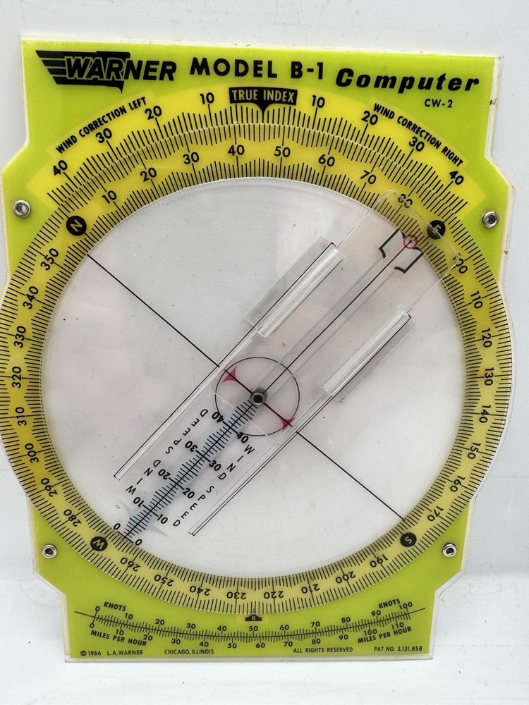 Warner Slide Graphic Computer Flight Computer B1 & Manual Cruising Ruler More